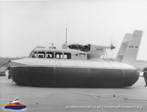 SRN5 with Westland -  (credit: The <a href='http://www.hovercraft-museum.org/' target='_blank'>Hovercraft Museum Trust</a>).